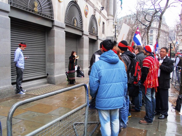 Representatives gave speech infront of High Commission of India, London, UK. Photo Credit: KCA UK