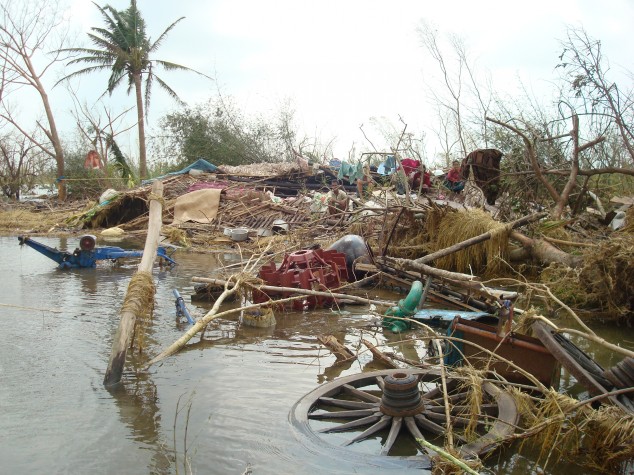 Scenes of devastation left by Cyclone Nargis in May 2008