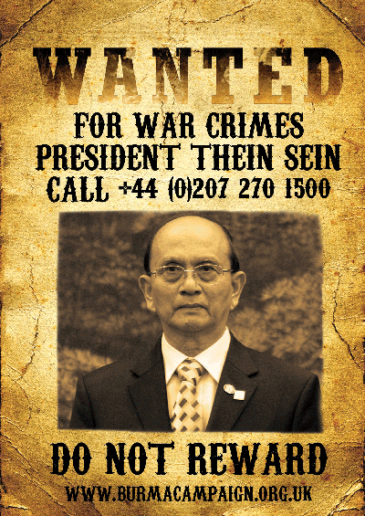 Wanted for War Crimes - President Thein Sein